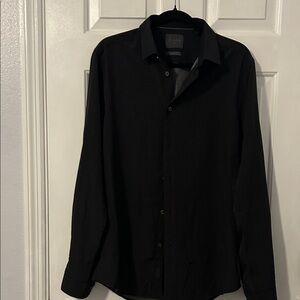 Black Long Sleeve Button-Up Shirt